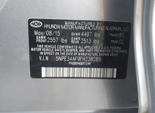 Photo 8 VIN: 5NPE34AF9FH238285 - HYUNDAI SONATA 