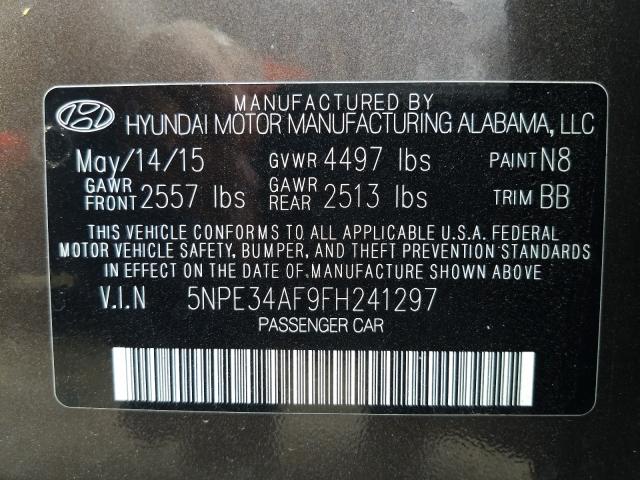 Photo 9 VIN: 5NPE34AF9FH241297 - HYUNDAI SONATA SPO 