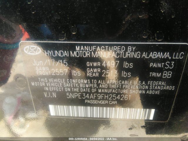 Photo 8 VIN: 5NPE34AF9FH254261 - HYUNDAI SONATA 