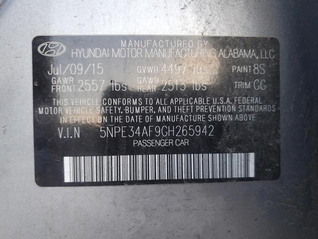 Photo 11 VIN: 5NPE34AF9GH265942 - HYUNDAI SONATA 