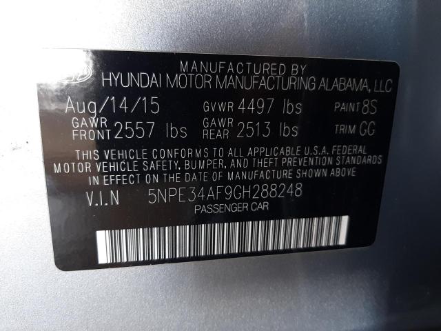 Photo 11 VIN: 5NPE34AF9GH288248 - HYUNDAI SONATA 4D 