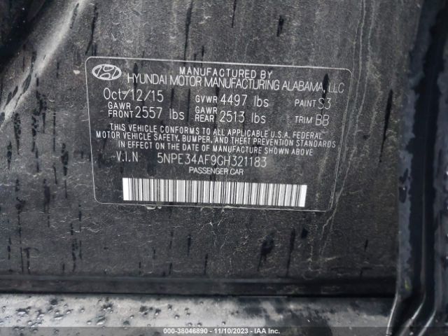 Photo 8 VIN: 5NPE34AF9GH321183 - HYUNDAI SONATA 