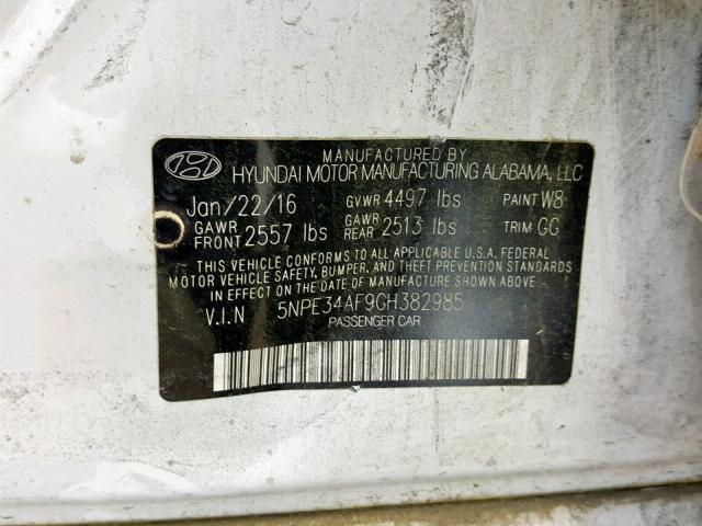 Photo 9 VIN: 5NPE34AF9GH382985 - HYUNDAI SONATA SPO 