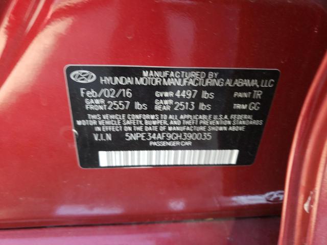 Photo 11 VIN: 5NPE34AF9GH390035 - HYUNDAI SONATA 