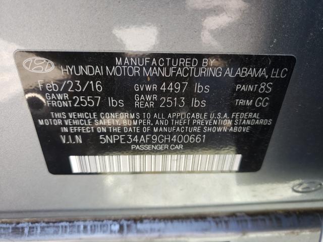 Photo 9 VIN: 5NPE34AF9GH400661 - HYUNDAI SONATA 