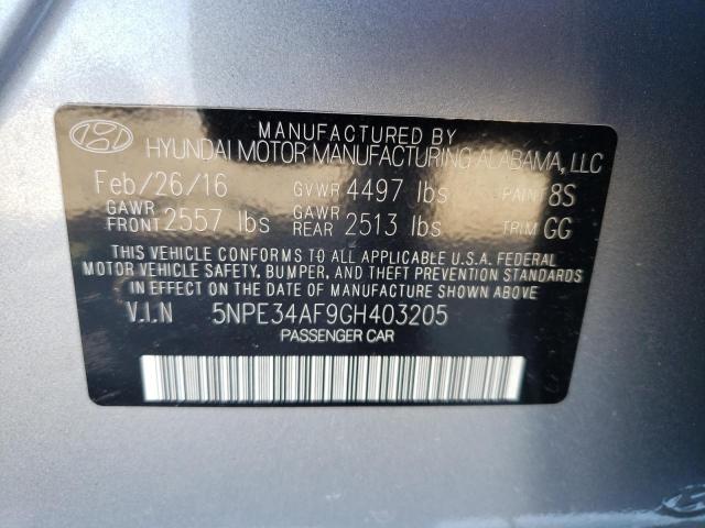 Photo 9 VIN: 5NPE34AF9GH403205 - HYUNDAI SONATA 