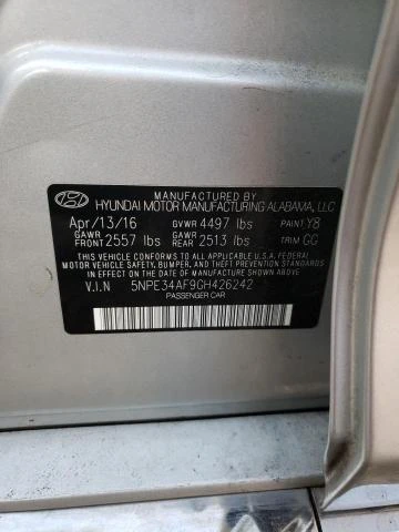 Photo 12 VIN: 5NPE34AF9GH426242 - HYUNDAI SONATA SPO 