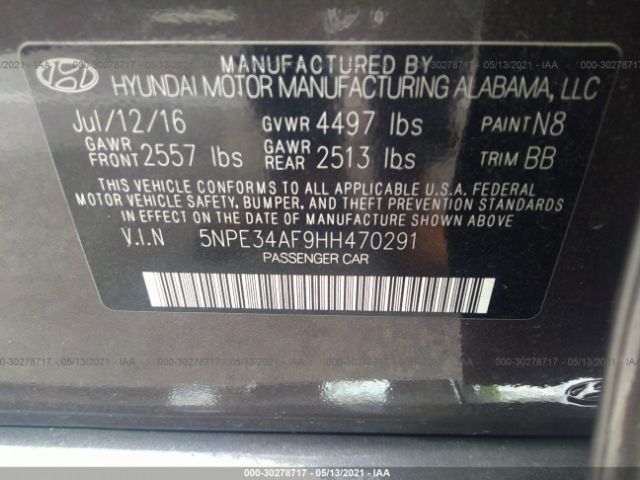 Photo 8 VIN: 5NPE34AF9HH470291 - HYUNDAI SONATA 