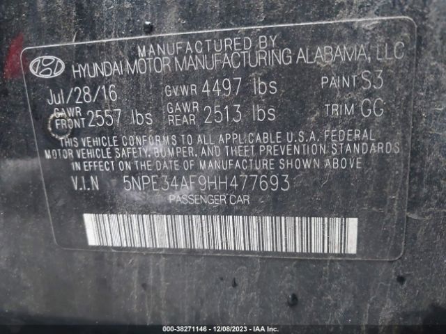 Photo 8 VIN: 5NPE34AF9HH477693 - HYUNDAI SONATA 