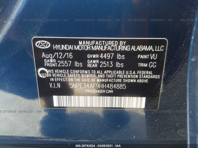 Photo 8 VIN: 5NPE34AF9HH484885 - HYUNDAI SONATA 