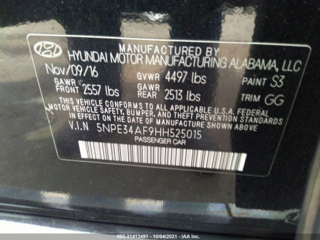 Photo 8 VIN: 5NPE34AF9HH525015 - HYUNDAI SONATA 