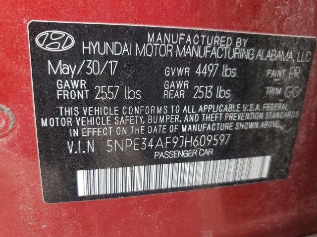 Photo 9 VIN: 5NPE34AF9JH609597 - HYUNDAI SONATA SPO 