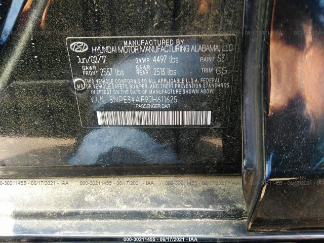 Photo 8 VIN: 5NPE34AF9JH611625 - HYUNDAI SONATA 