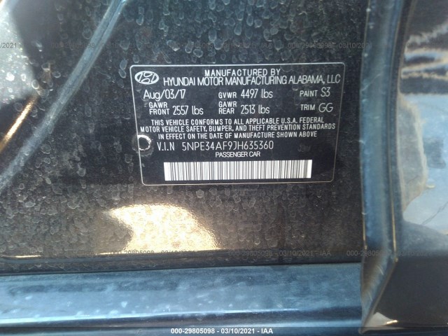 Photo 8 VIN: 5NPE34AF9JH635360 - HYUNDAI SONATA 