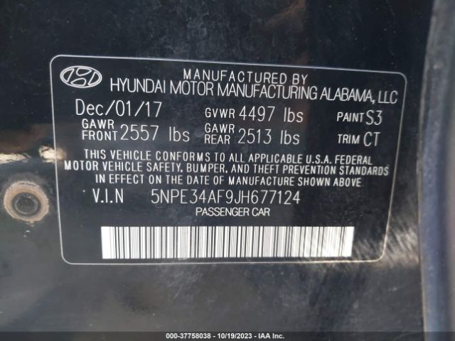 Photo 8 VIN: 5NPE34AF9JH677124 - HYUNDAI SONATA 