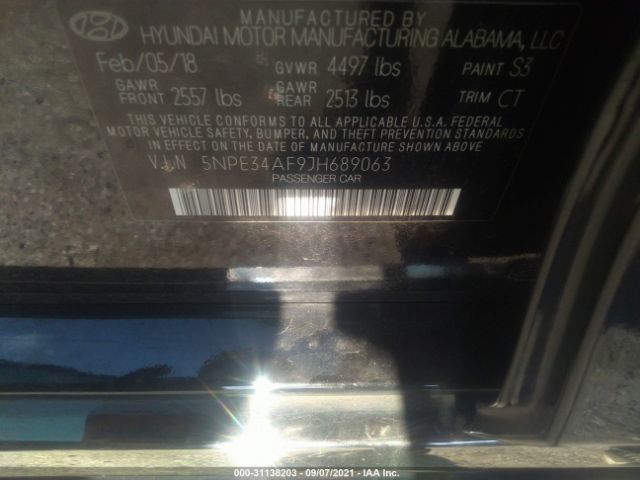 Photo 8 VIN: 5NPE34AF9JH689063 - HYUNDAI SONATA 