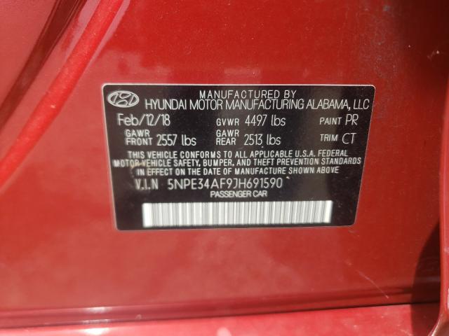 Photo 9 VIN: 5NPE34AF9JH691590 - HYUNDAI SONATA SPO 