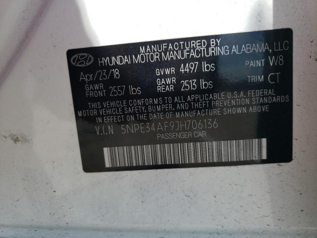 Photo 11 VIN: 5NPE34AF9JH706136 - HYUNDAI SONATA 