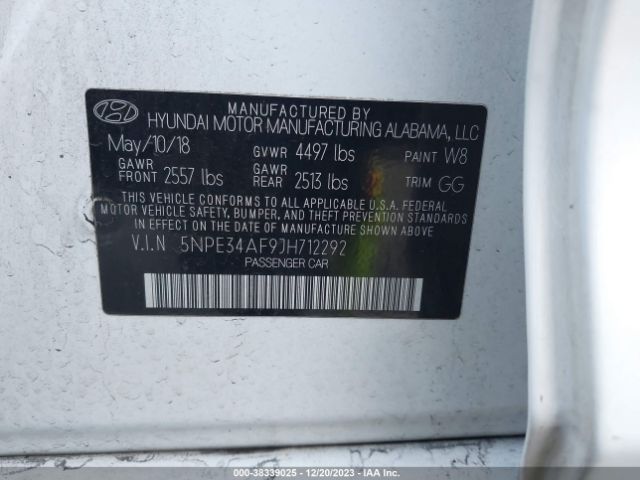 Photo 8 VIN: 5NPE34AF9JH712292 - HYUNDAI SONATA 