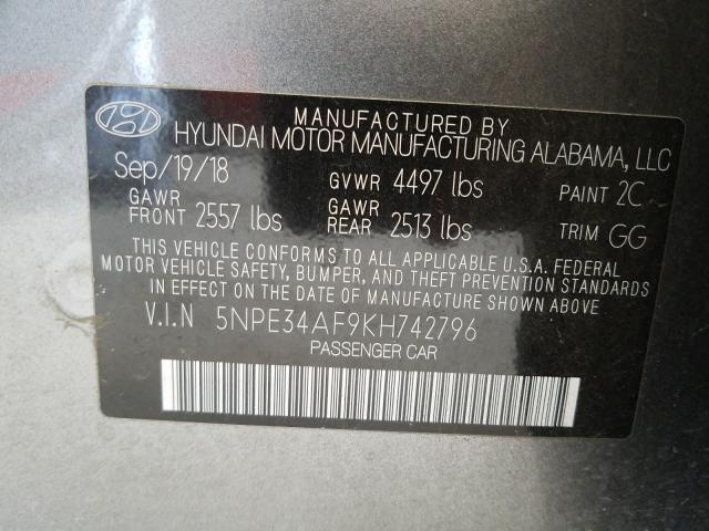 Photo 9 VIN: 5NPE34AF9KH742796 - HYUNDAI SONATA LIM 