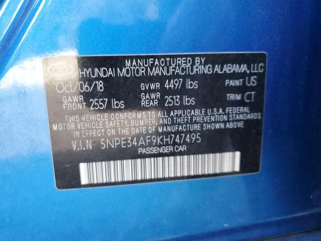 Photo 11 VIN: 5NPE34AF9KH747495 - HYUNDAI SONATA 