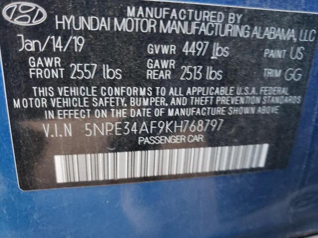 Photo 11 VIN: 5NPE34AF9KH768797 - HYUNDAI SONATA LIM 