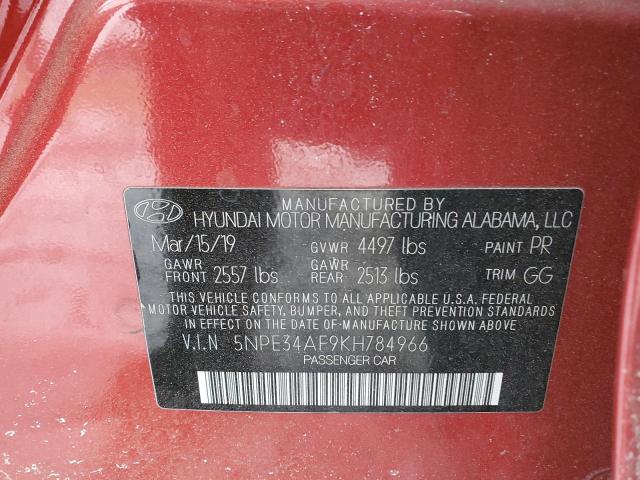 Photo 11 VIN: 5NPE34AF9KH784966 - HYUNDAI SONATA 