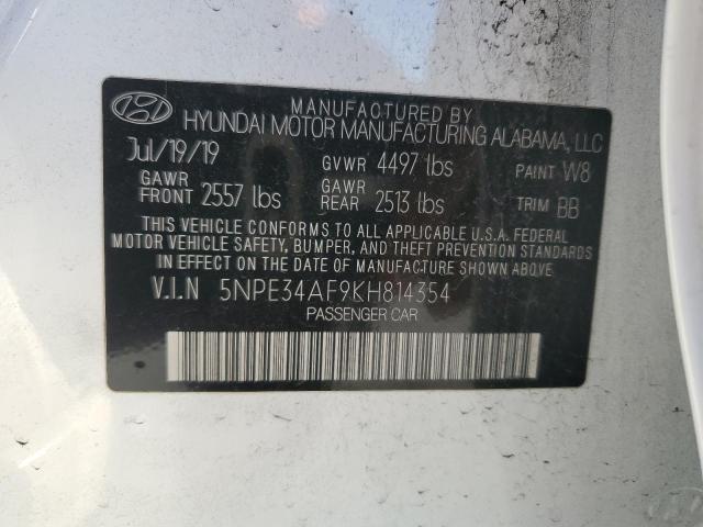 Photo 12 VIN: 5NPE34AF9KH814354 - HYUNDAI SONATA 