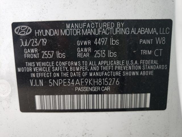 Photo 9 VIN: 5NPE34AF9KH815276 - HYUNDAI SONATA LIM 