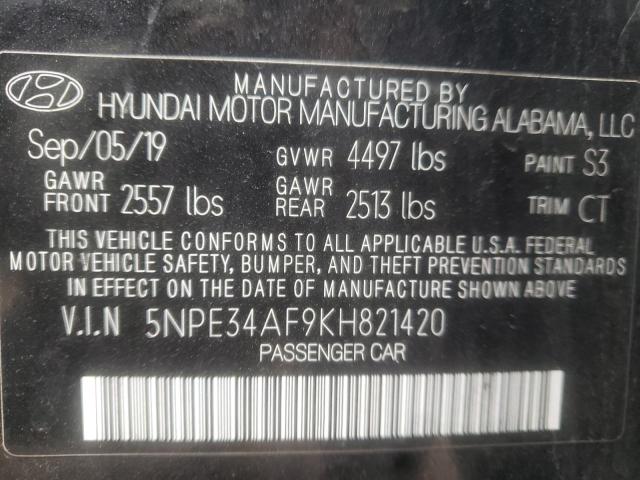 Photo 9 VIN: 5NPE34AF9KH821420 - HYUNDAI SONATA LIM 