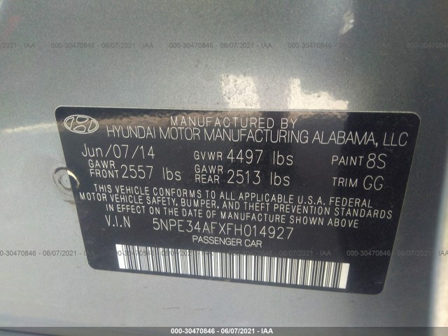 Photo 8 VIN: 5NPE34AFXFH014927 - HYUNDAI SONATA 