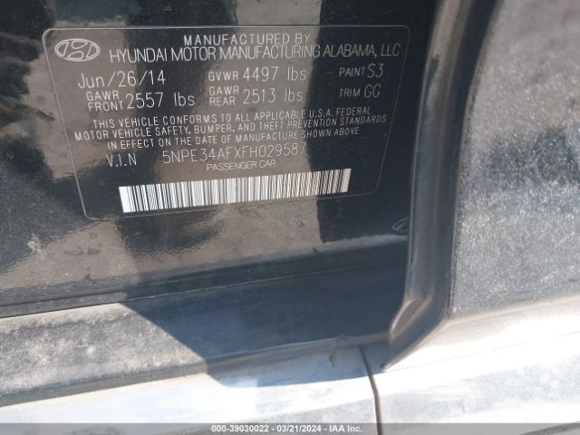 Photo 8 VIN: 5NPE34AFXFH029587 - HYUNDAI SONATA 