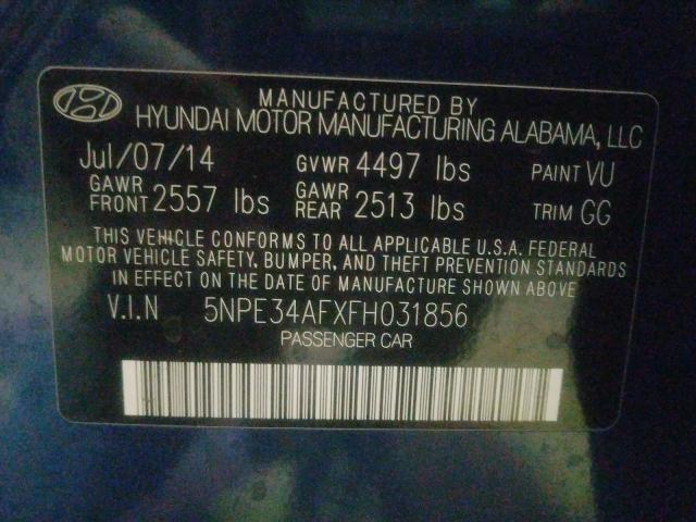 Photo 9 VIN: 5NPE34AFXFH031856 - HYUNDAI SONATA 