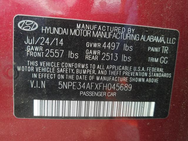 Photo 9 VIN: 5NPE34AFXFH045689 - HYUNDAI SONATA SPO 