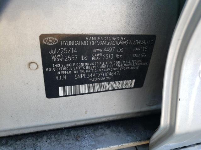 Photo 11 VIN: 5NPE34AFXFH046471 - HYUNDAI SONATA SPO 