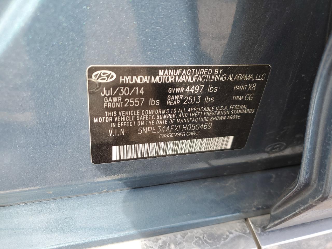 Photo 11 VIN: 5NPE34AFXFH050469 - HYUNDAI SONATA 