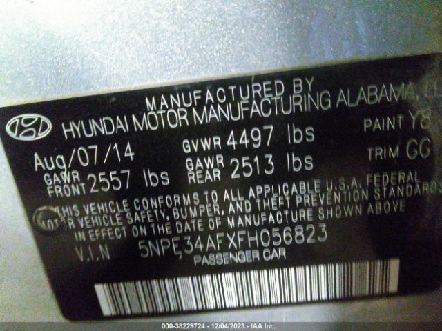 Photo 8 VIN: 5NPE34AFXFH056823 - HYUNDAI SONATA 