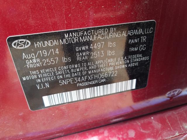 Photo 9 VIN: 5NPE34AFXFH066722 - HYUNDAI SONATA SPO 