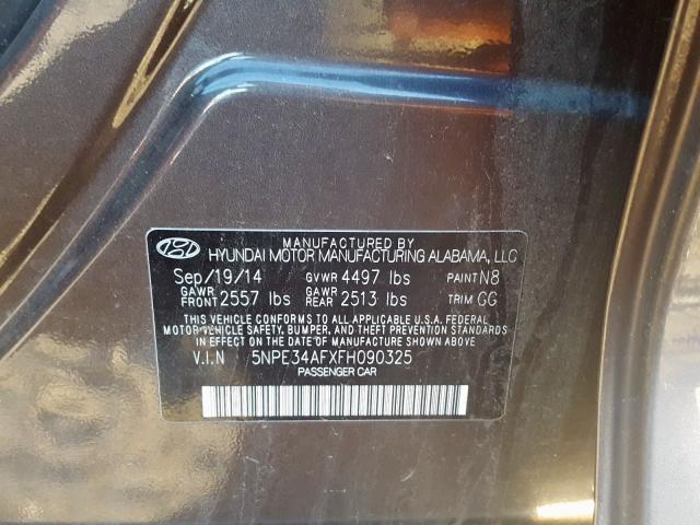 Photo 9 VIN: 5NPE34AFXFH090325 - HYUNDAI SONATA SPO 