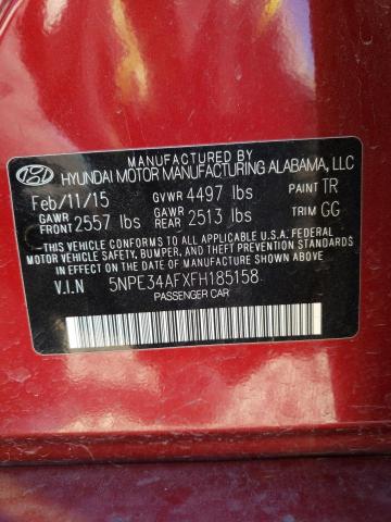 Photo 12 VIN: 5NPE34AFXFH185158 - HYUNDAI SONATA 