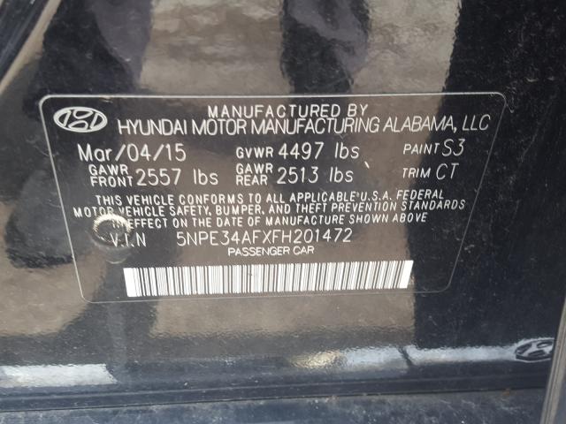 Photo 9 VIN: 5NPE34AFXFH201472 - HYUNDAI SONATA SPO 