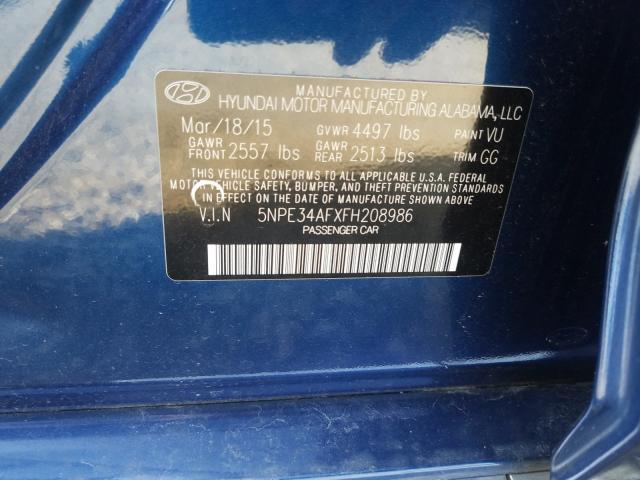 Photo 9 VIN: 5NPE34AFXFH208986 - HYUNDAI SONATA SPO 