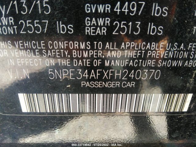 Photo 8 VIN: 5NPE34AFXFH240370 - HYUNDAI SONATA 