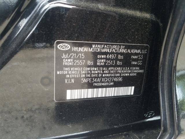 Photo 9 VIN: 5NPE34AFXGH274696 - HYUNDAI SONATA 