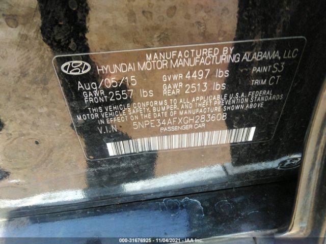 Photo 8 VIN: 5NPE34AFXGH283608 - HYUNDAI SONATA 