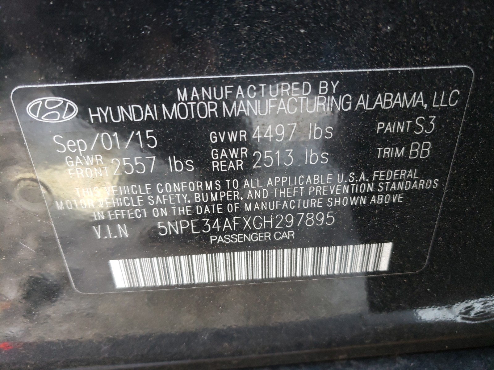 Photo 9 VIN: 5NPE34AFXGH297895 - HYUNDAI SONATA SPO 