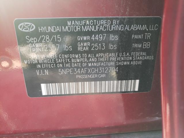 Photo 9 VIN: 5NPE34AFXGH312704 - HYUNDAI SONATA SPO 