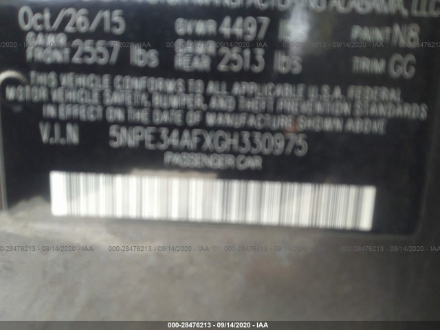 Photo 8 VIN: 5NPE34AFXGH330975 - HYUNDAI SONATA 