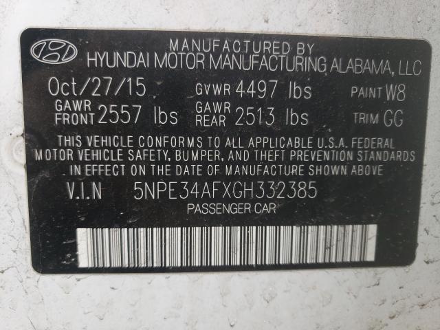 Photo 9 VIN: 5NPE34AFXGH332385 - HYUNDAI SONATA SPO 