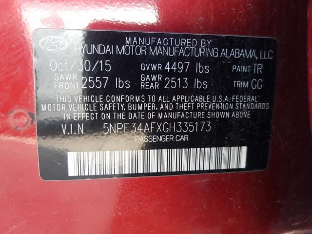 Photo 9 VIN: 5NPE34AFXGH335173 - HYUNDAI SONATA SPO 